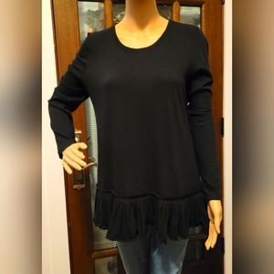 LOGO by Lori Goldstein Pleated Bottom Cotton Tunic